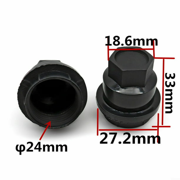 20 PCS BLACK LUG NUT COVERS CAP M24-2.0 Hex 19mm For Chevrolet S10 Blazer GMC